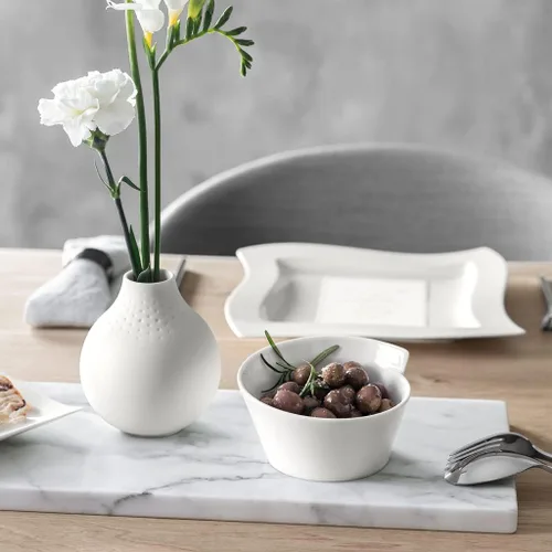 Miniatura 3 de Villeroy & Boch New Wave - Tazón redondo pequeño de arroz de porcelana, 15.5 onzas, color blanco