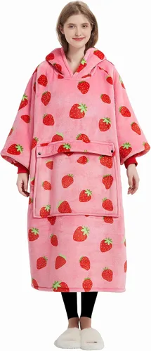 Miniatura 18 de KFUBUO Manta portátil con capucha de sherpa para niños, todos los patrones, sudadera de gran tamaño con bolsillo, regalos de cumpleaños para niñas