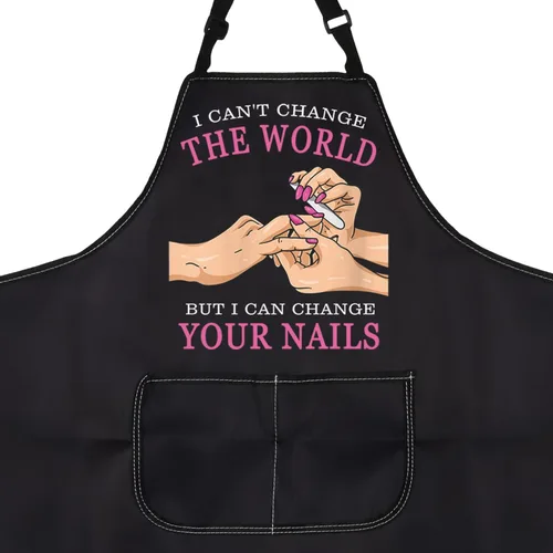 Miniatura 2 de PXTIDY Nail Tech - Delantal con bolsillos, delantal impermeable para salón de belleza