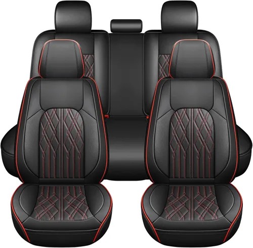 Miniatura 22 de Huidasource Fundas de cuero para asiento trasero, impermeables, para asiento trasero dividido, protector de cojín de asiento de vehículo, ajuste