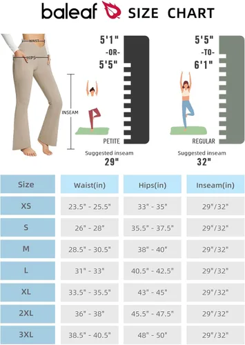 Miniatura 6 de BALEAF Leggings acampanados para mujer, pantalones de yoga cruzados a la moda, cintura alta, casuales, con bolsillos