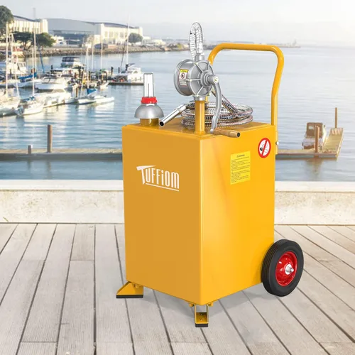 Miniatura 7 de TUFFIOM Carrito de combustible de 20 galones con ruedas y bomba de sifón manual, tanque de almacenamiento de transferencia de combustible diésel