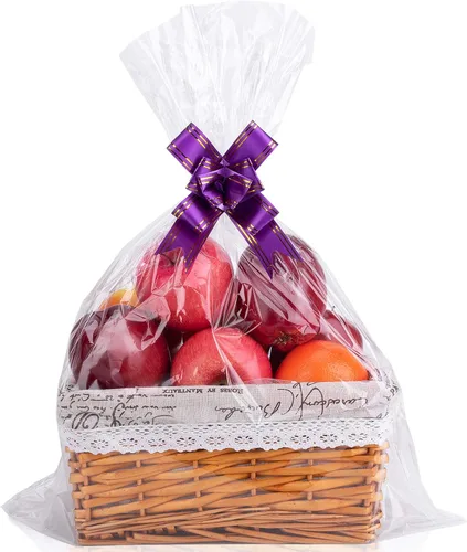 Miniatura 2 de Awpeye Bolsas transparentes para cestas, 25 paquetes de envolturas grandes de celofán para cestas y regalos, bolsas de celofán de 16 x 24 pulgadas