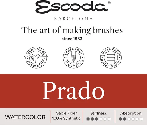 Miniatura 5 de Escoda Acuarela Juego de pinceles del artista Alvaro Castagnet 1 Tamaño 8, 10, 12 3 pinceles de mango largo Cerda sintética Punta redonda