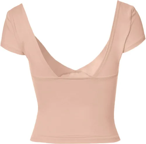 Miniatura 6 de Camisetas cortas para mujer, sexy, sin espalda, cuello en V profundo, manga corta, Y2K, camiseta casual ajustada para verano