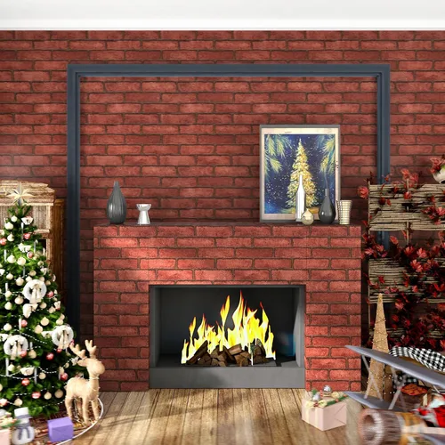 Papel tapiz de ladrillo rojo para despegar y pegar, papel tapiz para chimenea, papel de ladrillo impreso, fácil de aplicar, 15.7 x 118 pulgadas,