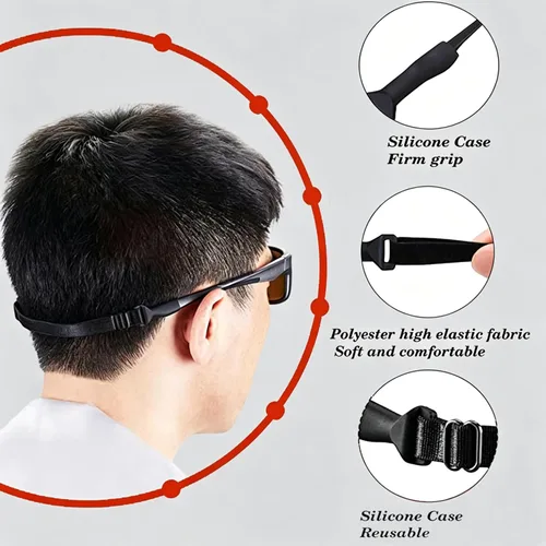 Miniatura 5 de KSACLE Correa ajustable para anteojos - Paquete de 4 unidades mejorado sin tira para lentes, retenedor universal de cuerda para anteojos, correa