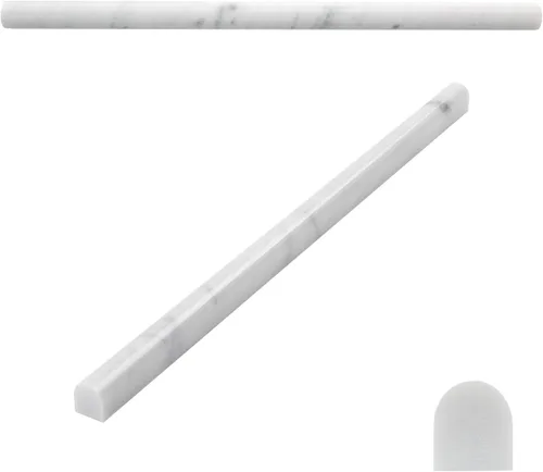 Miniatura 9 de 10 piezas de molduras de mármol blanco Carrara para silla, molduras de mármol de Carrara de 2 x 12 pulgadas para baño, cocina, ducha, paredes