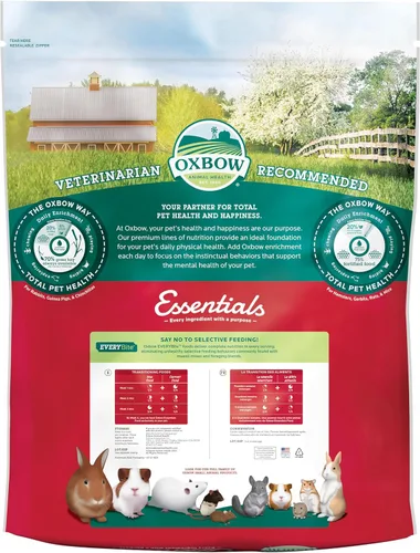 Miniatura 3 de Oxbow Essentials Chinchilla Food, hecho de alfalfa, alimento rico en vitaminas y minerales para chinchillas, pellets para mascotas pequeñas