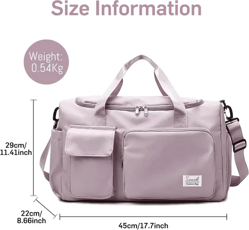 Miniatura 2 de Suruid Bolsa de gimnasio deportiva con compartimento para zapatos, bolsa de viaje con bolsillo separado seco y húmedo para hombres y mujeres, bolsa