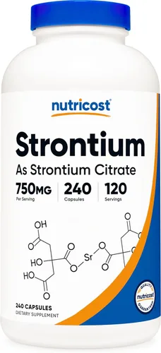 Miniatura 6 de Nutricost Cápsulas de estroncio 750 mg, 120 cápsulas - Vegetariano, Sin OGM, Sin Gluten