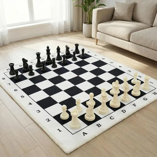 Juego de ajedrez de 20 pulgadas para niños y adultos, alfombrilla de ajedrez plegable con 3.75 pulgadas King, 32 piezas + 2 reinas adicionales,