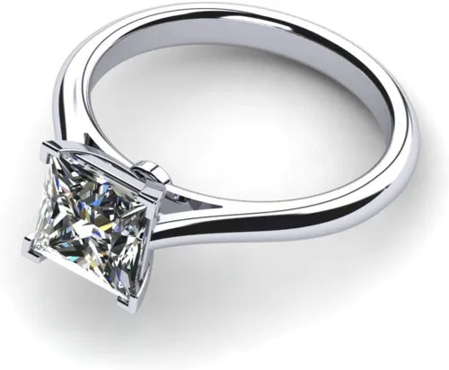 Miniatura 2 de Anillo de plata 925 chapado en plata para mujer de RingJEWEL corte princesa VVS1 casi blanco