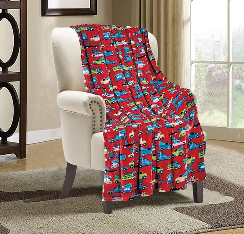 Miniatura 35 de Valerian Manta de Navidad de Terciopelo de Lujo Ultra Suave al Tacto Suave, Cálida, Acogedora Manta/Frazada de Forro Polar con Estampado