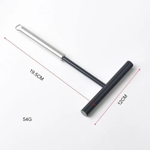 Miniatura 7 de Paquete de 2 raspadores de acero inoxidable en forma de T con agujero para colgar, espátula antiadherente para hacer crepé, herramienta