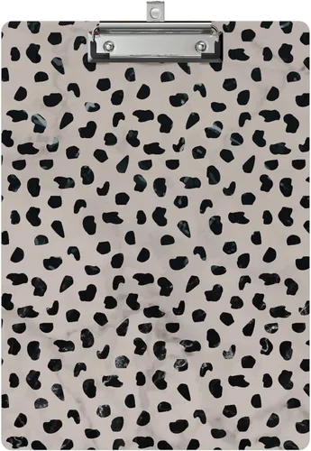 Lindo portapapeles con diseño decorativo de madera de leopardo, tamaño A4/carta, tablillas con clip para aula y oficina, tamaño estándar 9" x 12.5"