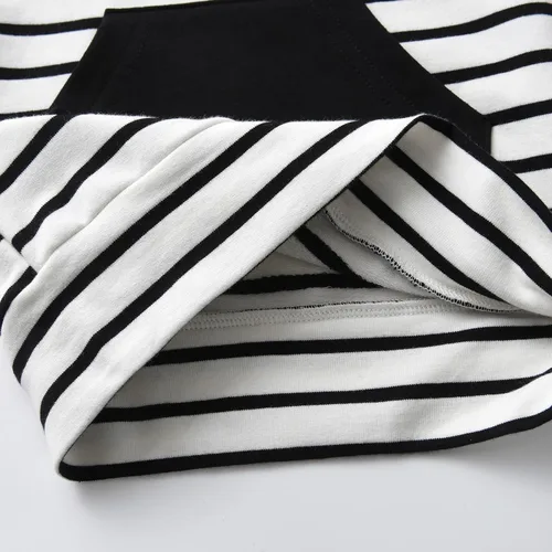 Miniatura 5 de Conjunto de sudadera con capucha de manga larga a rayas para bebés y niños pequeños