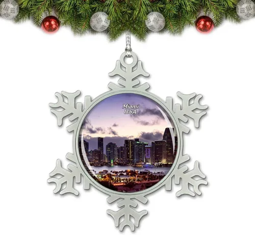 Estados Unidos, América, Miami, Florida, adorno de Navidad, decoración de árbol, regalo de recuerdo de metal de cristal