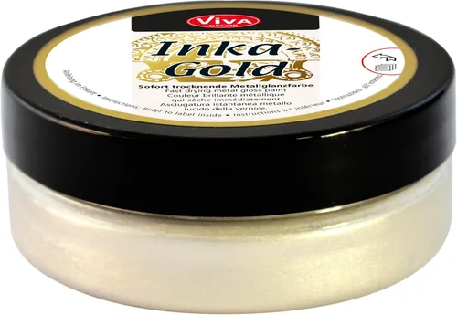Viva Decor Inka Gold Gilding Wax2.3 oz (plata vieja) - Pasta de pulido metálica a base de cera. Brillo metálico de secado rápido, efectos de alto