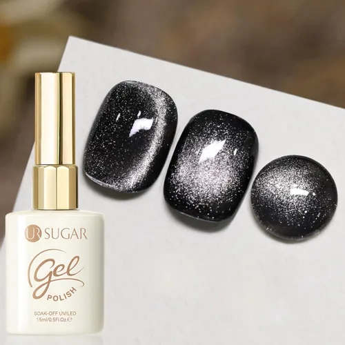 UR SUGAR Crystal Cat - Esmalte de uñas de gel magnético para ojos, color gris, 0.5 onzas líquidas, esmalte de gel magnético iridiscente con
