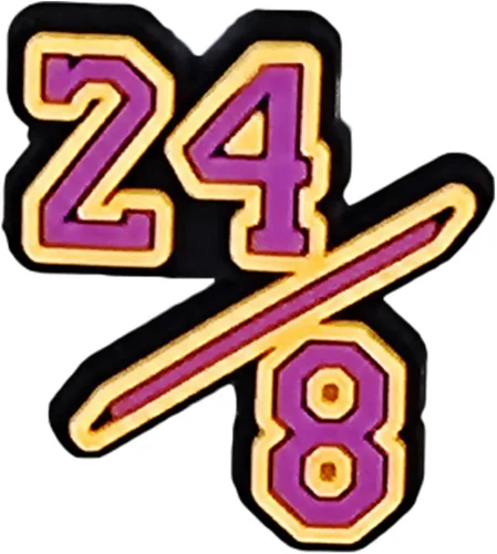 Miniatura 8 de SocaCharms Dijes de cocodrilo de baloncesto, 16 unidades, jugador de 24 zapatos para decoración de zuecos de PVC, lindos accesorios, zapatos