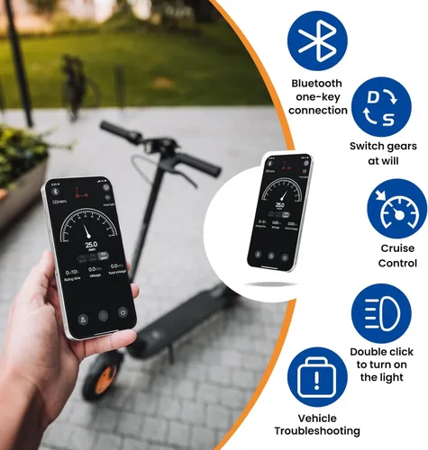 Miniatura 3 de Scooter eléctrico para adultos, neumáticos sólidos de 8.5 pulgadas, motor de 350/500 W, velocidad máxima de 16/19 MPH y rango de 12/21 millas
