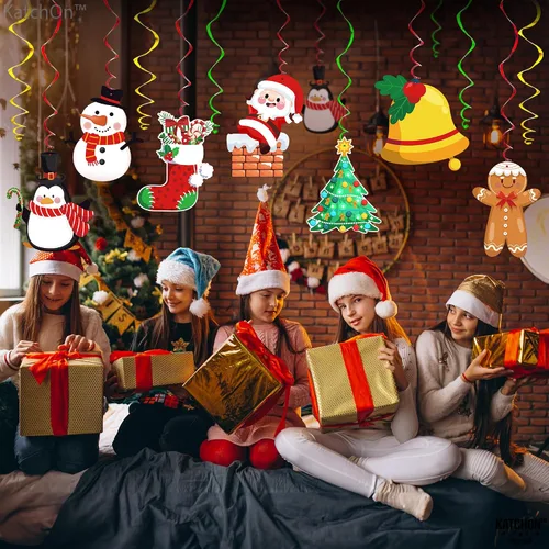 Miniatura 7 de KatchOn, Decoraciones colgantes de Navidad en forma de remolino, grande, paquete de 30 Adorno colgante para decoraciones de fiesta de Navidad