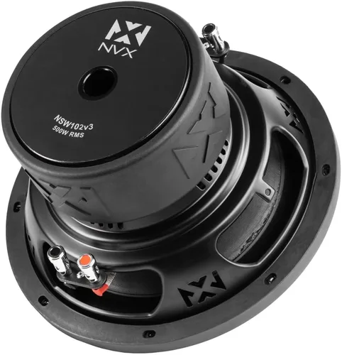 Miniatura 9 de NVX NSW102 Versión 3 (NSW102v3) 1000 W pico (500 W RMS) Serie N v3 Subwoofer dual de 10 pulgadas para automóvil de 2 ohmios