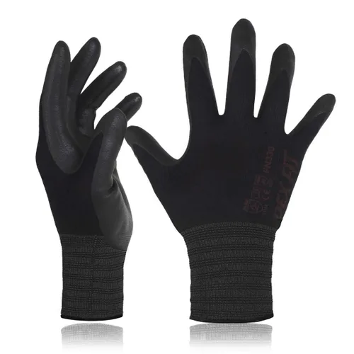 Miniatura 15 de DEX FIT FN330 - Guantes de trabajo de nitrilo, ajuste elástico 3D, agarre potente, táctil inteligente, recubierto de espuma resistente, fino