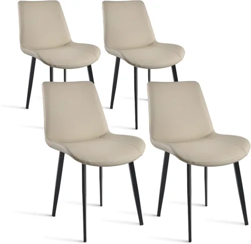 Miniatura 31 de Sillas de Comedor, Sillas de Comedor Modernas de Cuero PU, Sillas de Comedor con Patas de Metal Resistentes, Sillas de Cocina con Asiento Tapizado