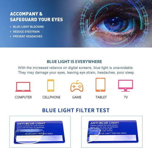 Miniatura 6 de Henotin Paquete de 3 lentes de lectura con bloqueo de luz azul, lectores de computadora con bisagra de resorte para hombres y mujeres, anteojos