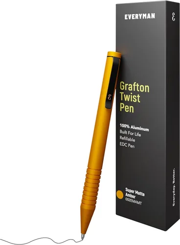 Miniatura 25 de Everyman Black Grafton - Bolígrafo de gel recargable súper mate de clic completo Herramienta de escritura EDC duradera con agarre profundo Flujo
