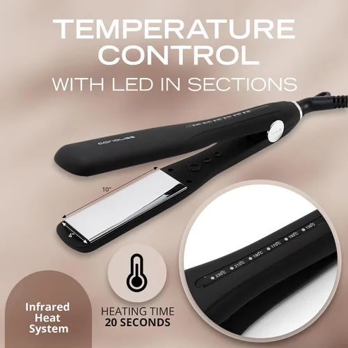 Miniatura 4 de Corioliss Plancha de pelo profesional extra ancha para mujer, planchas de titanio, color negro, suave al tacto Wide
