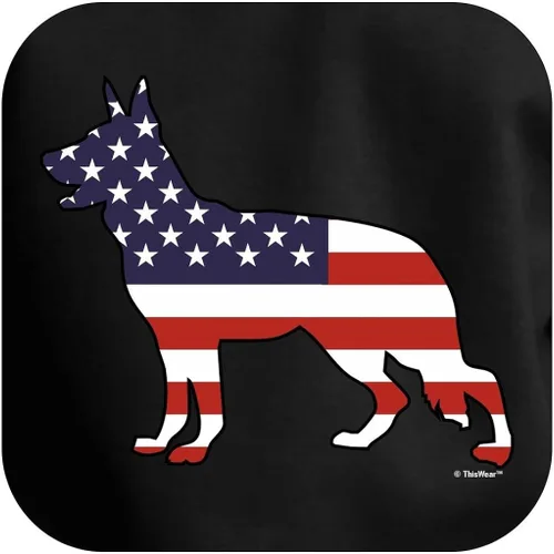 Miniatura 2 de Sudadera con capucha de perro patriótico con diseño de pastor alemán con bandera americana