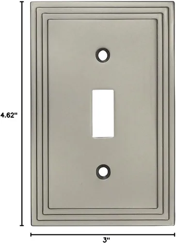 Miniatura 3 de Cosmas 25053-SN Cubierta de placa de interruptor de palanca simple de níquel satinado