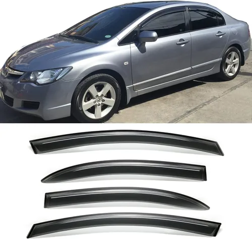 94944 Viseras laterales para ventana lateral deflector de ventilación para Honda Civic Sedan 2006-2011, 4 piezas de protección exterior para