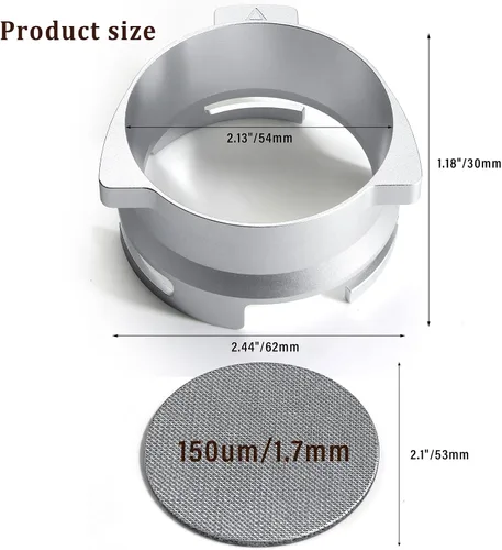 Miniatura 6 de YFWOOD Juego de embudo dosificador y pantalla de disco de 2.126 in, embudo de aluminio ligero para portafiltros Breville Barista, accesorios de café