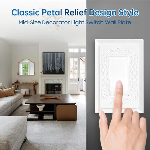 Miniatura 2 de Placa de cubierta decorativa para interruptor de luz, placas de pared decorativas modernas para GFCI, toma de corriente, interruptor regulador