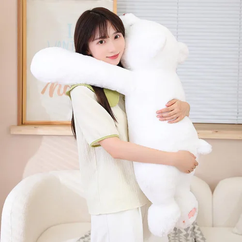 Miniatura 8 de SNOWOLF Animales de peluche de oso con peso, Almohada de peluche de oso marrón de 23.6", Juguetes de peluche súper lindos kawaii, Regalos