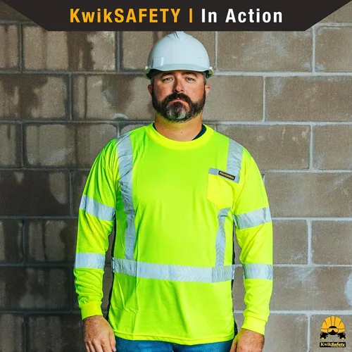Miniatura 3 de KwikSafety - Charlotte, NC - Camisas de seguridad de manga larga de edición limitada [Cinta de espina de pescado de lujo] Clase 3 Cumple con ANSI