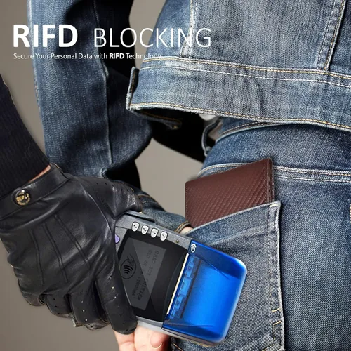 Miniatura 10 de Carteras plegables de cuero RFID hechas a mano para hombres en varios colores que ofrecen 9 tarjetas y 1 ranuras para identificación