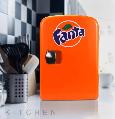 Miniatura 7 de Coca-Cola Fanta FA04 - Mini refrigerador portátil de 4 litros/4.2 cuartos de galón, 6 latas, para alimentos, bebidas, naranja