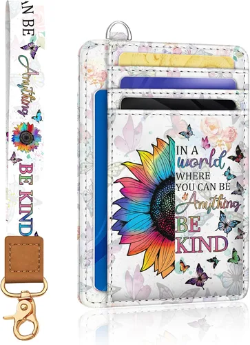 Miniatura 23 de Yonlevres Cartera delgada para tarjetas de crédito, cartera RFID para mujer, bolsillo frontal, soporte para tarjetas pequeñas, estuche para tarjetas