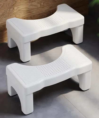 Miniatura 11 de Taburete de inodoro prémium para adultos, taburete antideslizante para baño, taburete portátil para adultos y niños, escalón de 7 pulgadas