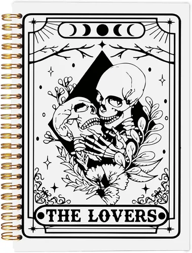 Miniatura 6 de Cuaderno gótico en espiral, diario gótico para parejas, cuaderno gótico para mujeres y hombres escritura, cuaderno de espiral para parejas de 8.3 x
