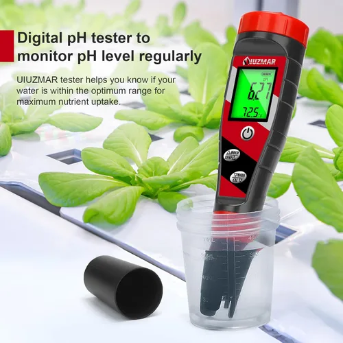 Miniatura 3 de UIUZMAR Medidor digital de pH Medidor de pH TDS EC para solución hidropónica Medidor de pH y EC con pantalla LCD Probador de agua TDS Medidor de pH