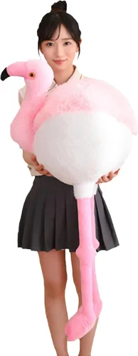 Miniatura 10 de Peluche redondo suave de flamenco gordo para decoración del hogar, almohada de flamenco de peluche, regalo para niños o amantes (rosa, 19.7 pulgadas)