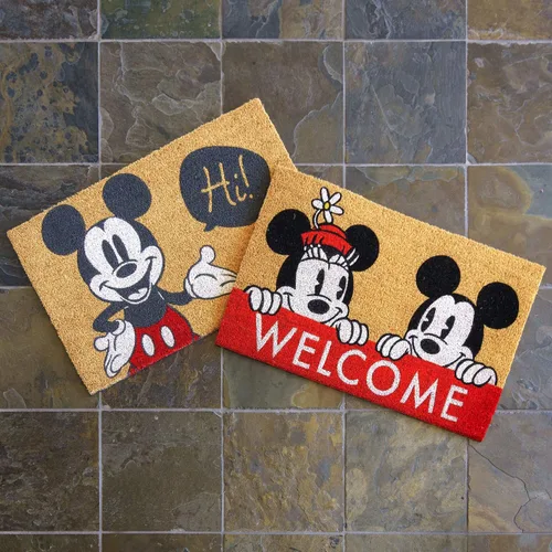 Miniatura 10 de Gertmenian Disney Mickey Mouse Felpudo de Fibra de Coco - Tapete de Bienvenida de 2x3 pies (Paquete de 2), Ideal para Áreas de Alto Tráfico en Retro