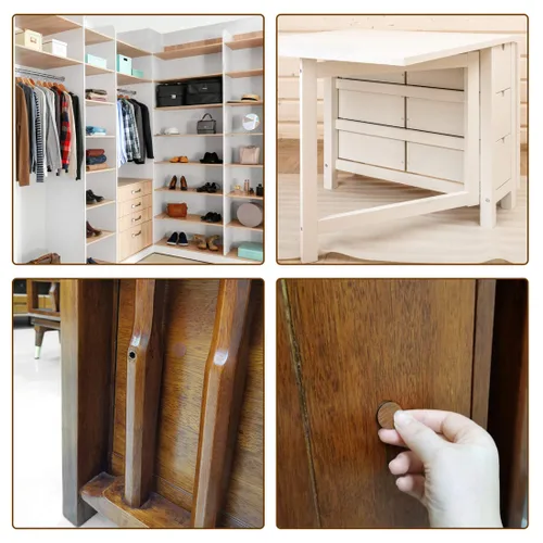 Miniatura 5 de uxcell Adhesivos autoadhesivos de plástico texturizado para muebles, gabinetes, estantes, placas, 0.827 in de diámetro, 108 piezas en 2 hojas