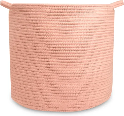 Natemia Cesta de almacenamiento de cuerda, contenedor de guardería y organizador de juguetes (15 x 15 x 14 pulgadas), canasta para lavandería, Misty